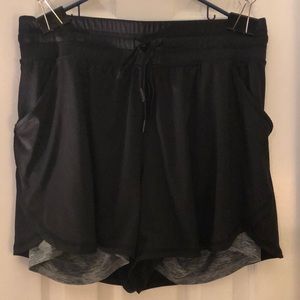Black active wear shorts